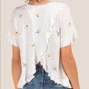 Floral Split Back Tee